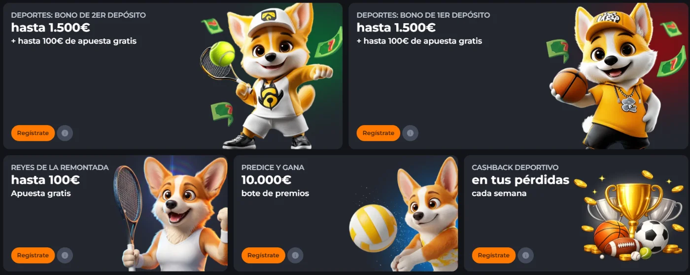 Promociones deportivas de Corgibet Casino Promociones de apuestas deportivas en Corgibet Casino con bonos y cashback