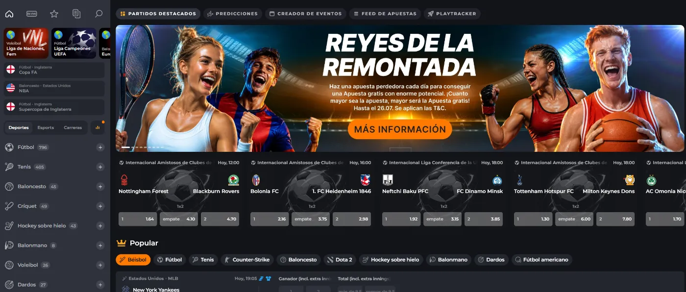 Apuestas deportivas de Corgibet Casino Sección de apuestas deportivas de Corgibet Casino con eventos en vivo y cuotas